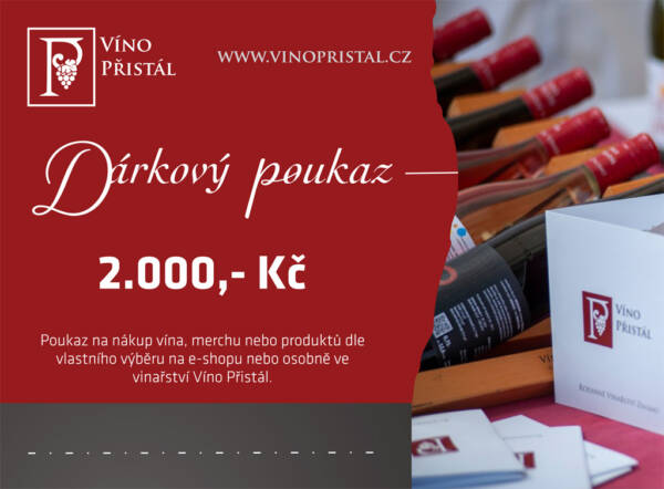 Dárkový poukaz na nákup vína a produktů ve výši 2.000 Kč